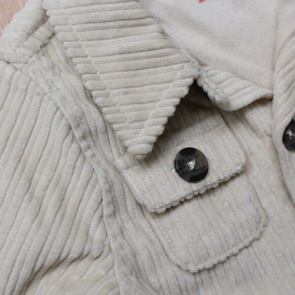 Cat & Jack Toddler Corduroy Shirt-Jacket 12M Cream Button-Up Long Sleeve - Picture 5 of 8